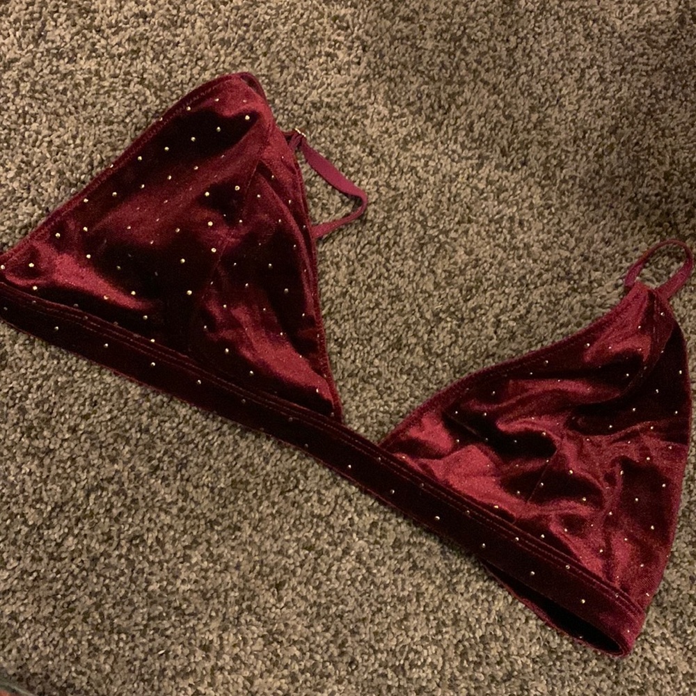 red velvet bralette